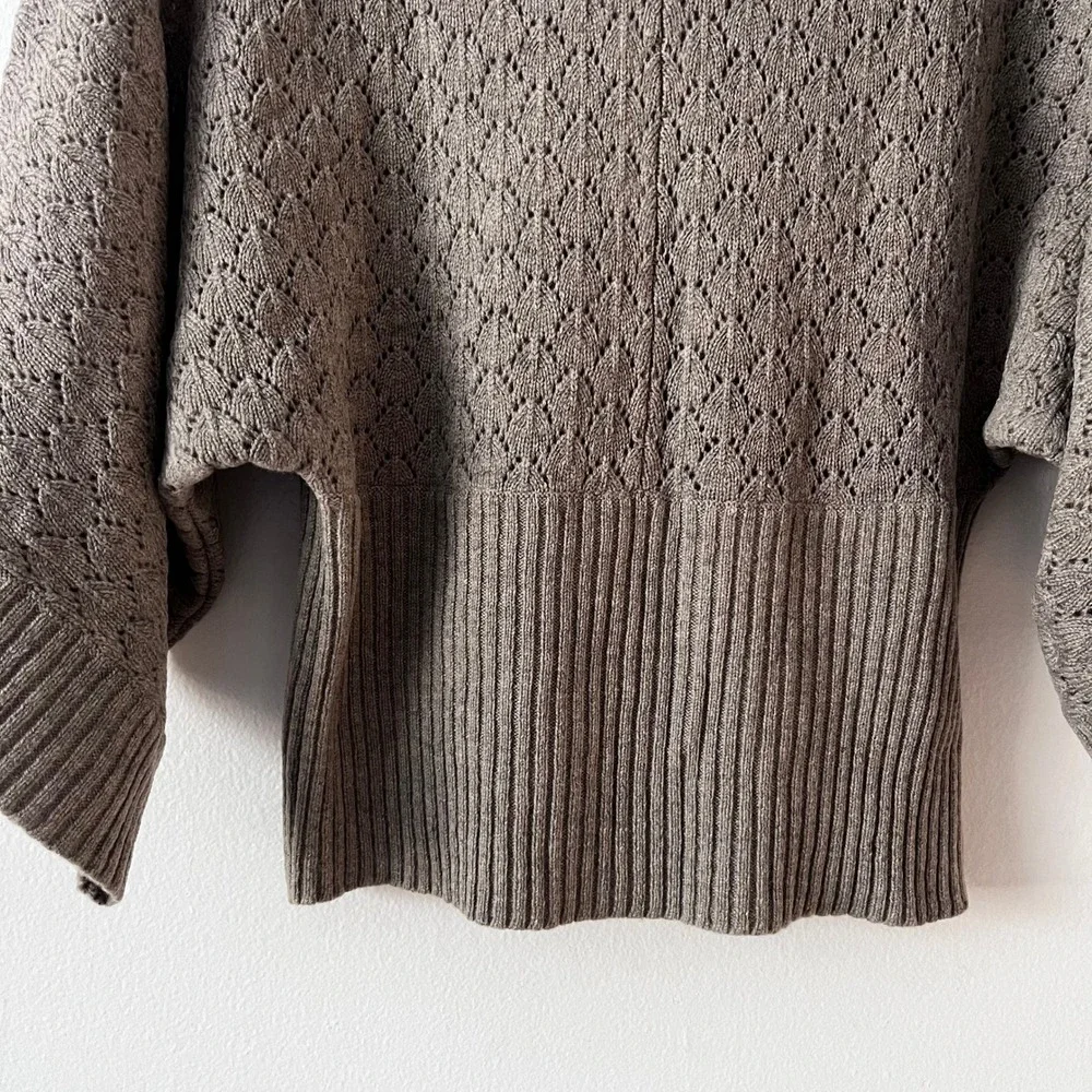 Marina Luna Wool Rabbit‎ Hair Blend Cowl Neck Sweater Tan Knit size medium